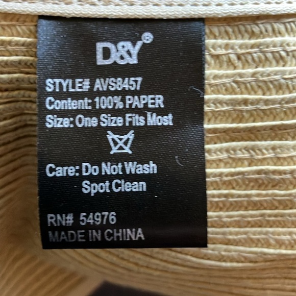 D&Y boho floppy visor hat with bow looks like woven fiber - Picture 5 of 8